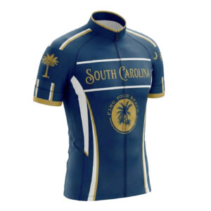 South Carolina Find Your Beach Men's Short Sleeve Cycling Jersey & Bib Short - Short Sleeve Cycling Jersey-White