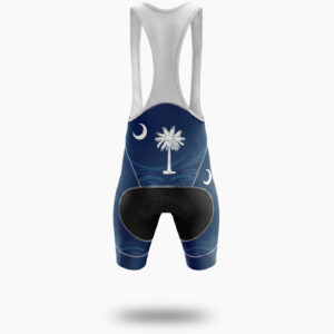 South Carolina Palmetto State Flag Blue Bike Men's Cycling Jersey - Bib Shorts-White