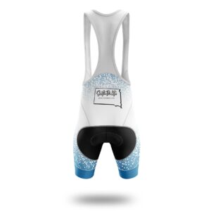 South Dakota Cycling Jersey, South Dakota Map Cycling Jersey - Bib Shorts-White