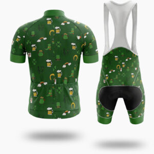 St. Patrick Day Irish Element Cycling Short Sleeve Jersey Set - Short Sleeve Cycling Jersey Kit-White