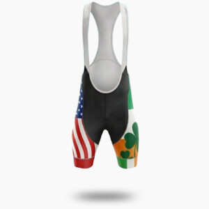 St. Patrick Day Irish Leaf Cycling Short Sleeve Jersey & Short - Bib Shorts-White