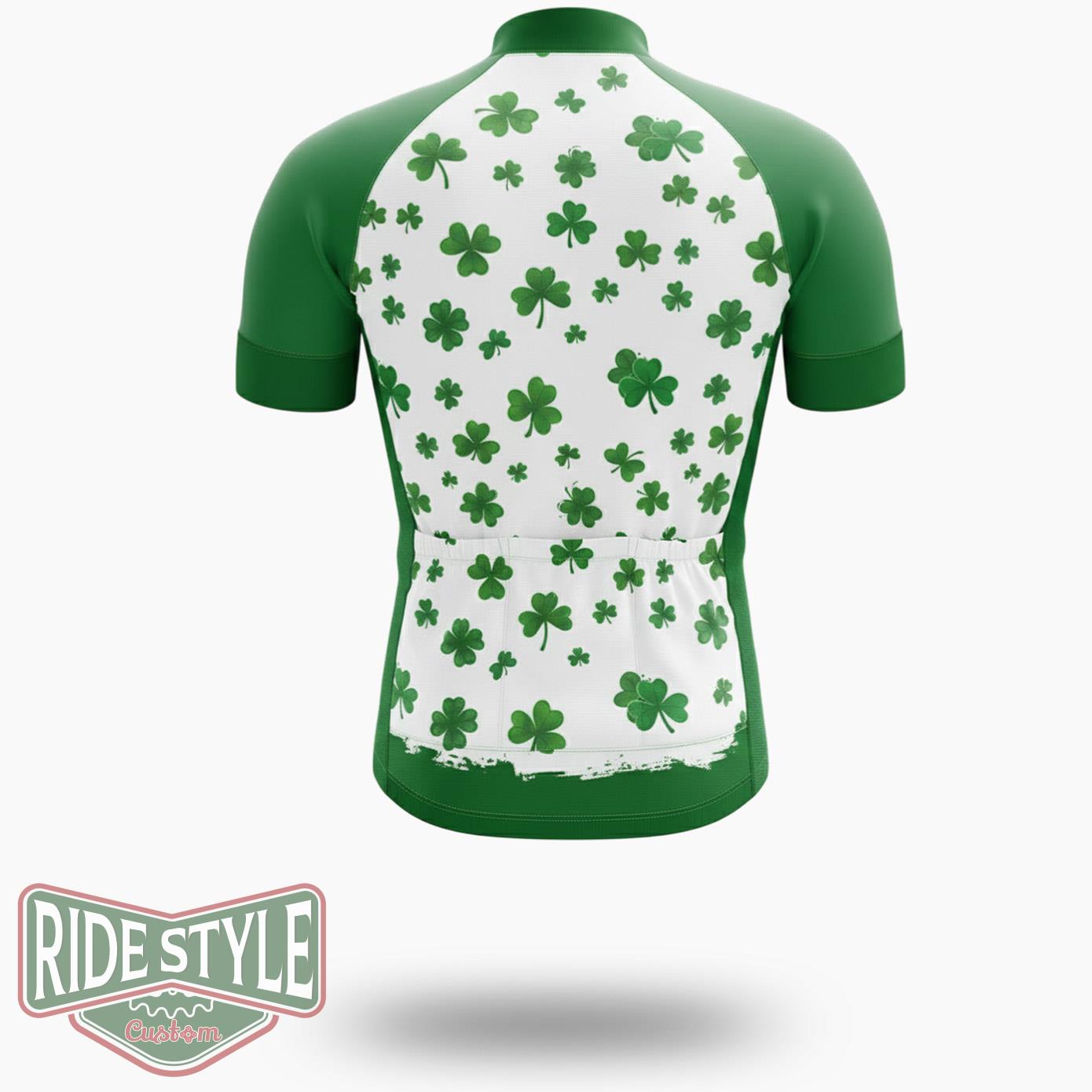 St. Patrick's Day Cats Cycling Jersey Outfit - Short Sleeve Cycling Jersey-White