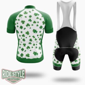 St. Patrick's Day Cats Cycling Jersey Outfit - Short Sleeve Cycling Jersey Kit-White