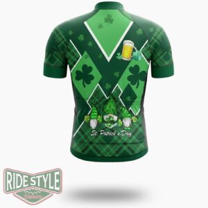 St. Patrick S Day Ireland Gnome Cycling Jersey Outfit - Short Sleeve Cycling Jersey-White