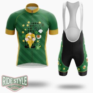 St. Patrick's Day Shamrock Irish Cycling Jersey Outfit - Short Sleeve Cycling Jersey Kit-White