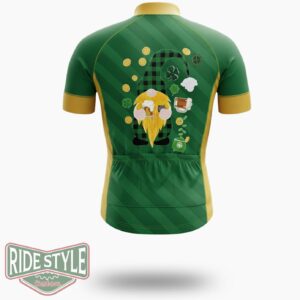 St. Patrick's Day Shamrock Irish Cycling Jersey Outfit - Short Sleeve Cycling Jersey-White