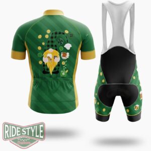 St. Patrick's Day Shamrock Irish Cycling Jersey Outfit - Short Sleeve Cycling Jersey Kit-White