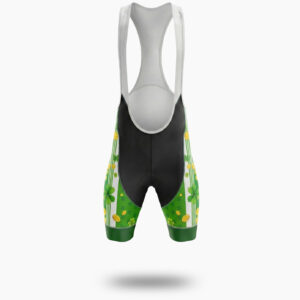 St. Patrick Shamrock Gold Coin Short Sleeve Green Cycling Jersey - Bib Shorts-White