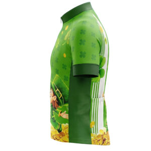 St. Patrick Shamrock Gold Coin Short Sleeve Green Cycling Jersey - Jersey-White