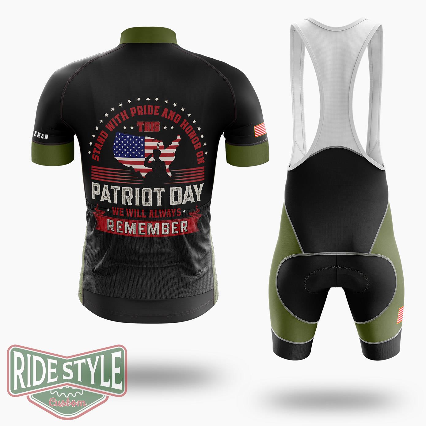 Stand With Pride And Honor On Memorial Day Cycling Jersey Kit - Short Sleeve Cycling Jersey Kit-White