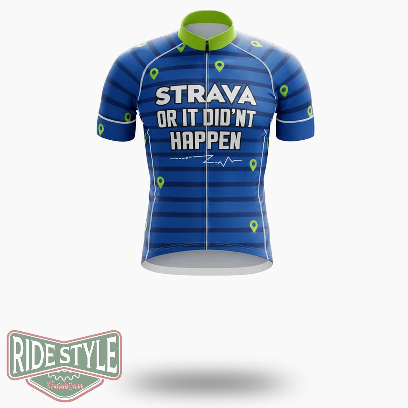 Strava Or It Didn't Happen Cycling Jersey Kit - Short Sleeve Cycling Jersey-White