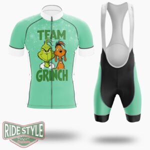 Team Grinch Cycling Jersey Kit - Short Sleeve Cycling Jersey Kit-White