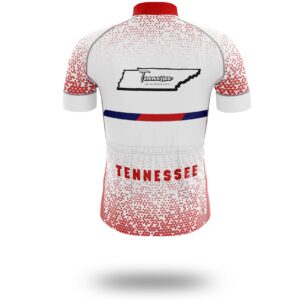 Tennessee Cycling Jersey, Tennessee Map Cycling Jersey - Short Sleeve Cycling Jersey-White
