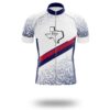 Texas Cycling Jersey, Texas Map Cycling Jersey - Short Sleeve Cycling Jersey-White