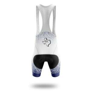 Texas Cycling Jersey, Texas Map Cycling Jersey - Bib Shorts-White
