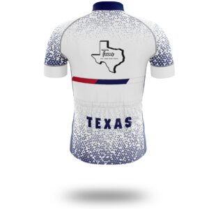 Texas Cycling Jersey, Texas Map Cycling Jersey - Short Sleeve Cycling Jersey-White