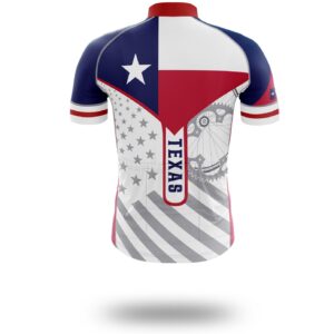Texas Flag Cycling Kit, Cycling Custom Your Name Jersey and Bib Short - Short Sleeve Cycling Jersey-White