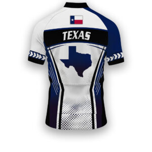 Texas States Cycling Jersey, Maps Haftone Vintage Pattern Men Women Jersey Full Kit - Short Sleeve Cycling Jersey-White