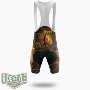 The Answer Is Beer Sorry What Was The Question Cycling Jersey Outfit - Bib Shorts-White