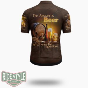 The Answer Is Beer Sorry What Was The Question Cycling Jersey Outfit - Short Sleeve Cycling Jersey-White