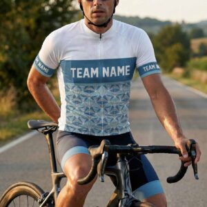 The Cycling Jersey For Your Team, Custom Team Name, Personalized Name, Team Logo Jersey - Short Sleeve Cycling Jersey-White