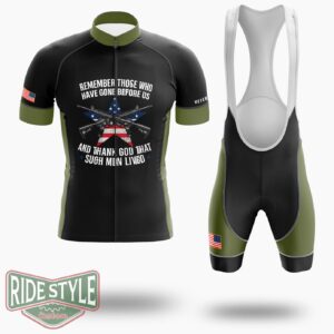 The Fallen Soldiers Usa Flag American Memorial Day Cycling Jersey Kit - Short Sleeve Cycling Jersey Kit-White