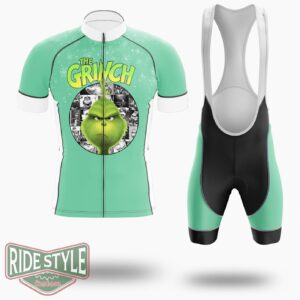 The Grrinch Face Christmas Cycling Jersey Kit - Short Sleeve Cycling Jersey Kit-White