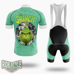 The Grrinch Face Christmas Cycling Jersey Kit - Short Sleeve Cycling Jersey Kit-White