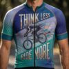 Think Less Ride More Cycling Jersey, Cycling Bicycle Shirt 1
