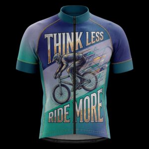 Think Less Ride More Cycling Jersey, Cycling Bicycle Shirt - Men's Short Sleeve Jersey - S