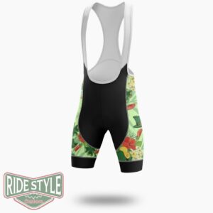 Tropical Hibiscus St Patrick's Day, Irish Shamrock Cycling Jersey Outfit - Bib Shorts-White