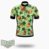 Tropical Hibiscus St Patrick's Day, Irish Shamrock Cycling Jersey Outfit - Short Sleeve Cycling Jersey-White