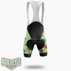 Tropical Hibiscus St Patrick's Day, Irish Shamrock Cycling Jersey Outfit - Bib Shorts-White