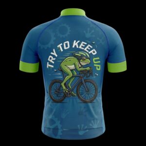 Try To Keep Up Funny Frog Biker Cycling Jersey, Cycling Bicycle Shirt, Cycling Bib Short 1