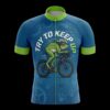 Try To Keep Up Funny Frog Biker Cycling Jersey, Cycling Bicycle Shirt, Cycling Bib Short - Men's Short Sleeve Jersey - S