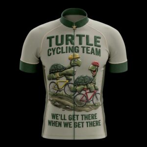 Turtle Cycling Team We'll Get There When We Get There Cycling Jersey, Cycling Bicycle Shirt - Men's Short Sleeve Jersey - S