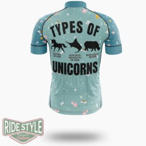 Types Of Unicorns Cycling Jersey Kit, Bicycle Clothing - Short Sleeve Cycling Jersey-White
