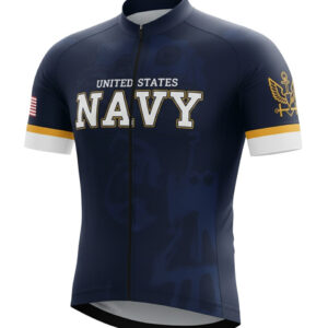 U.S Navy Blue Cycling Jersey For Men, Navy Cycling Kit - Short Sleeve Cycling Jersey-Navy
