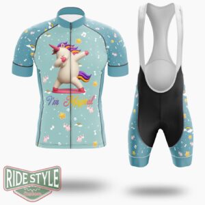Unicorn I'm Magical Cycling Jersey Kit, Bicycle Clothing - Short Sleeve Cycling Jersey Kit-White