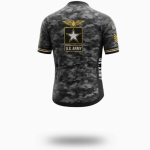 US Army Black Camo Cycling Jersey, Cycling Full Kit - Short Sleeve Cycling Jersey-White