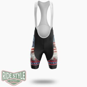 Us Flag Memorial Day Cycling Jersey Kit - Bib Shorts-White