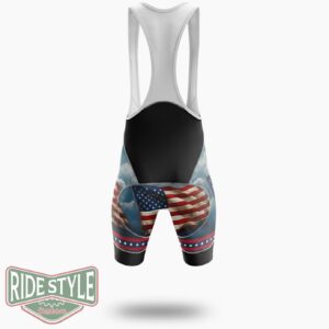 Us Flag Memorial Day Cycling Jersey Kit - Bib Shorts-White