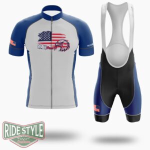 Us Memorial Day Cycling Jersey Kit - Short Sleeve Cycling Jersey Kit-White