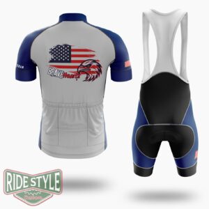 Us Memorial Day Cycling Jersey Kit - Short Sleeve Cycling Jersey Kit-White