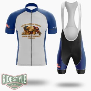Usa 250th Anniversary Shirts For Men Celebrate 250th Anniversary Of America Patriotic Veteran Cycling Jersey Kit - Short Sleeve Cycling Jersey Kit-White