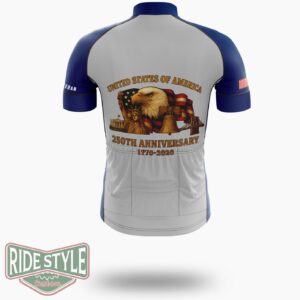 Usa 250th Anniversary Shirts For Men Celebrate 250th Anniversary Of America Patriotic Veteran Cycling Jersey Kit - Short Sleeve Cycling Jersey-White