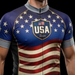 USA Team Cycling Jersey, Cycling Bicycle Shirt, Bib Short 1