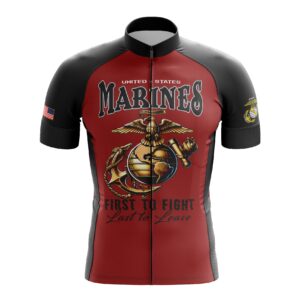 USMC First To Fight Cycling Jersey, Red Cycling Jersey Kit