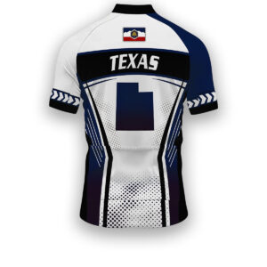 Utah States Cycling Jersey, Maps Haftone Vintage Pattern Men Women Jersey Full Kit - Short Sleeve Cycling Jersey-White