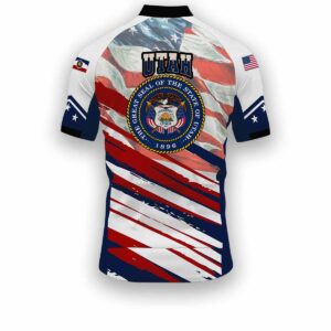 Utah States Cycling Jersey, USA Flag Men Women Jersey Full Kit - Short Sleeve Cycling Jersey-White